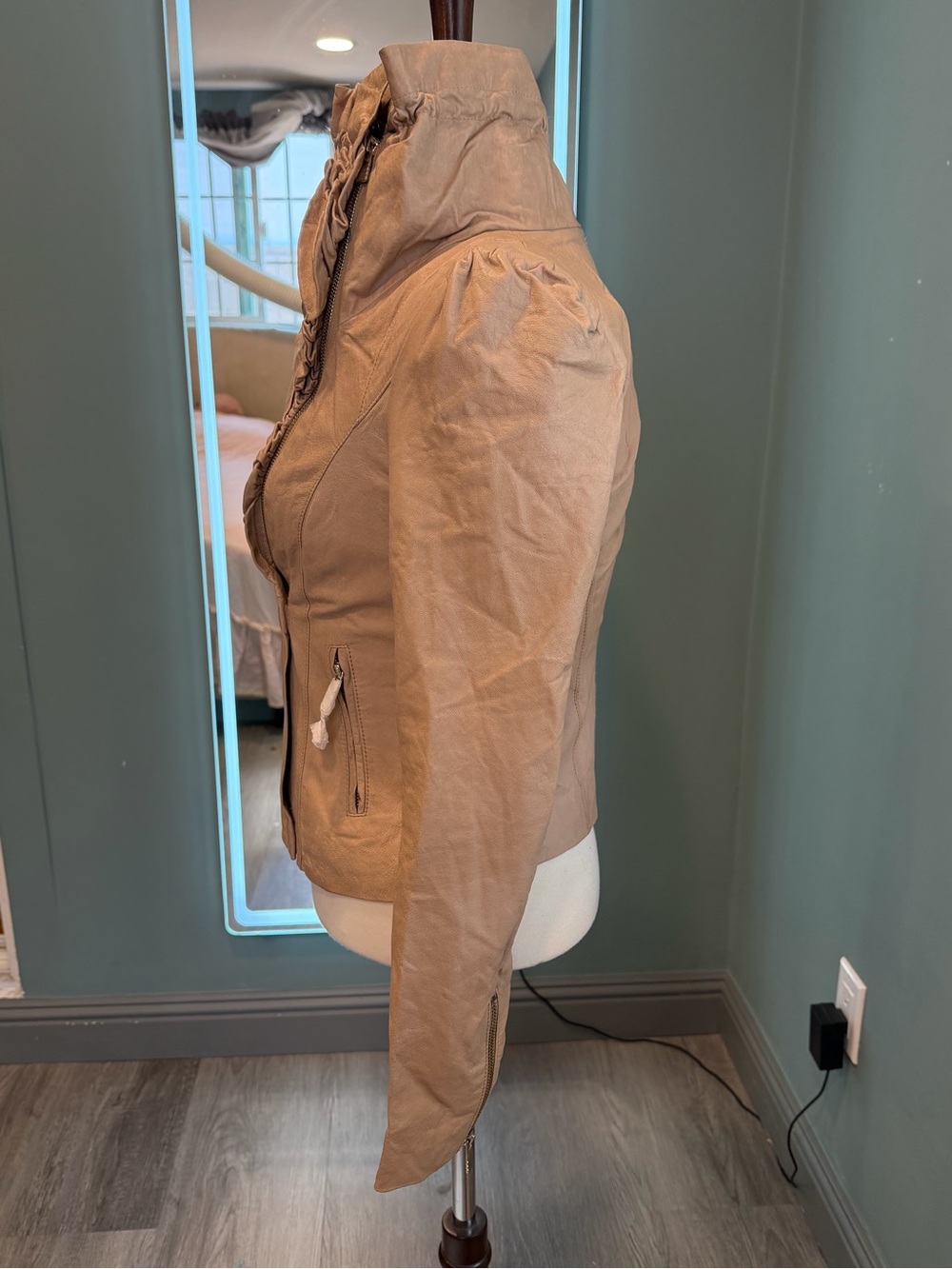 Vintage VERO MODA Genuine Pigskin Leather Jacket XS/S Avant Garde Y2K - Picture 3 of 12